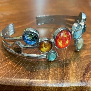 Solar System Bubble Cuff Statement Bracelet